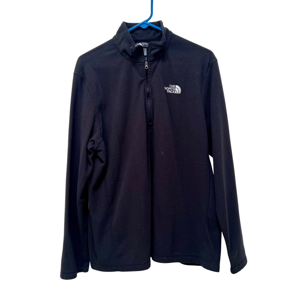 The North Face Mens Black TKA 100 Glacier Quarter Zip Fleece Pullover Large